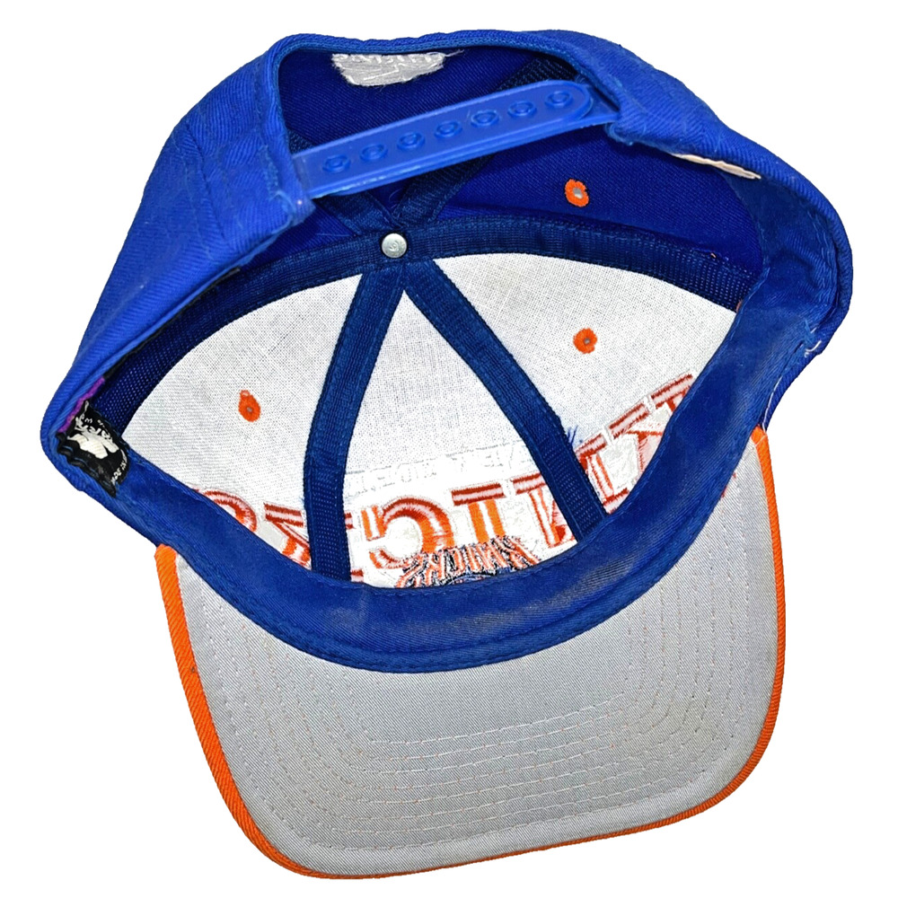 New York Knicks Starter Tri-Power Snapback Hat NBA Blue Orange 90s Vintage - Picture 6 of 9